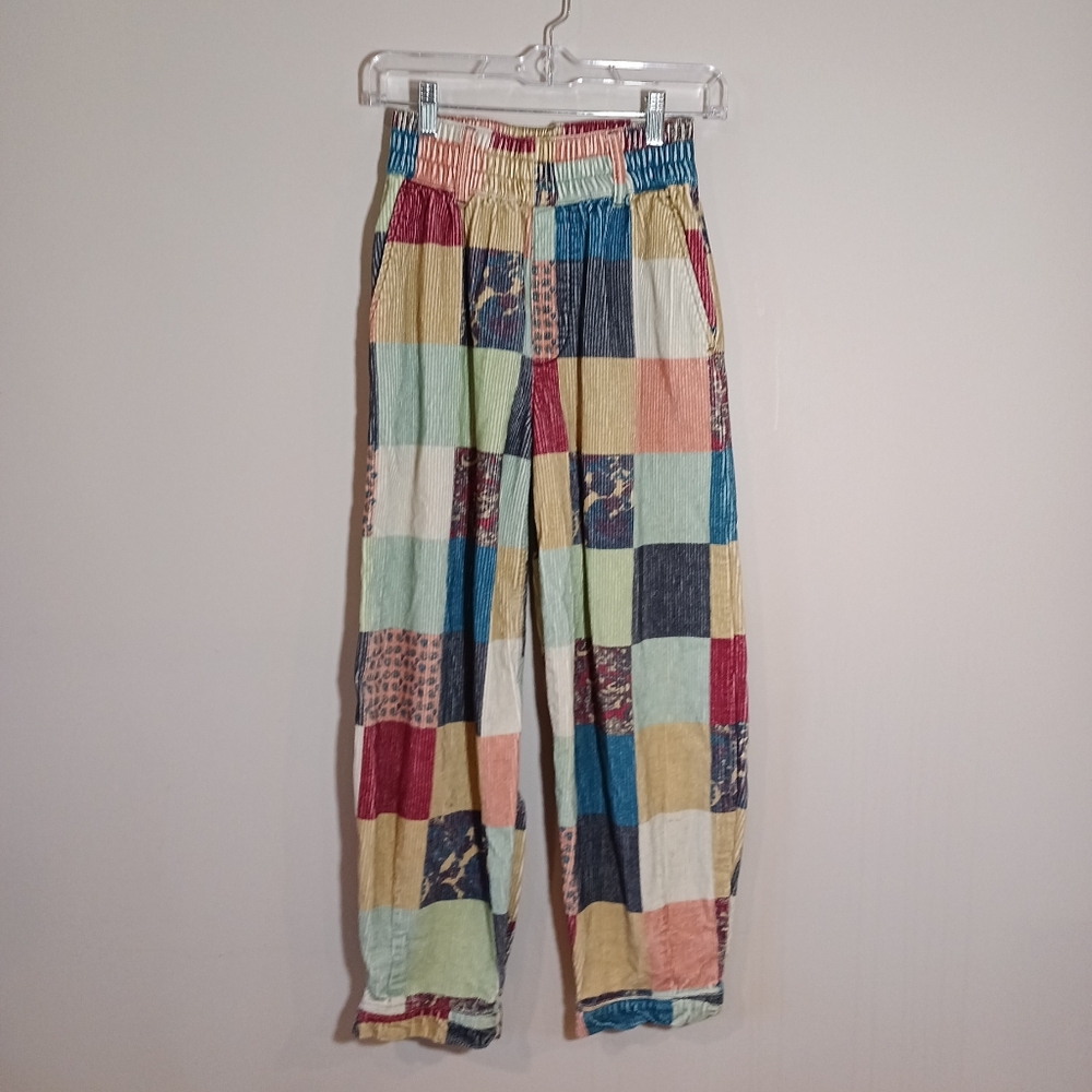 Bdg Multicolored Zaria Patchwork Cropped Corduroy… - image 1